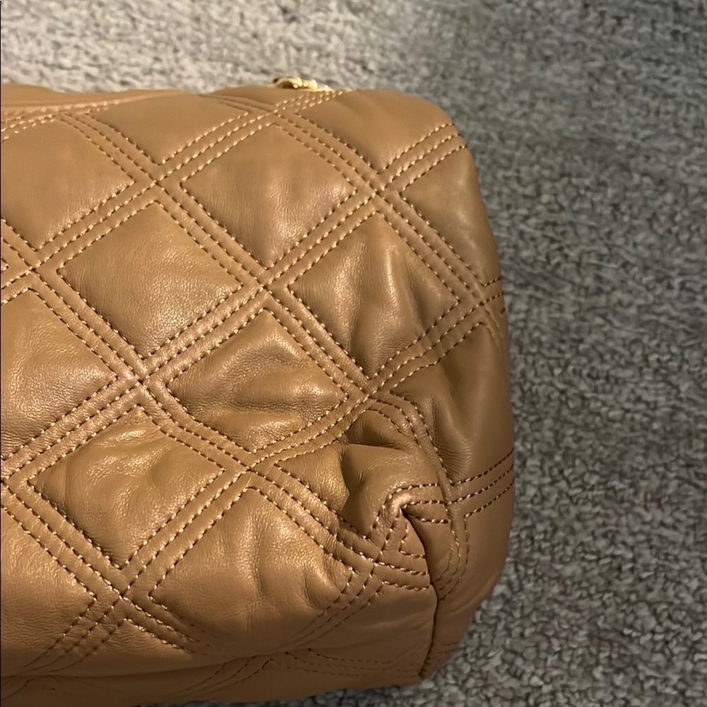 Tory Burch Brown and Gold Crossbody Bag with Quilted Design - Picture 7 of 10